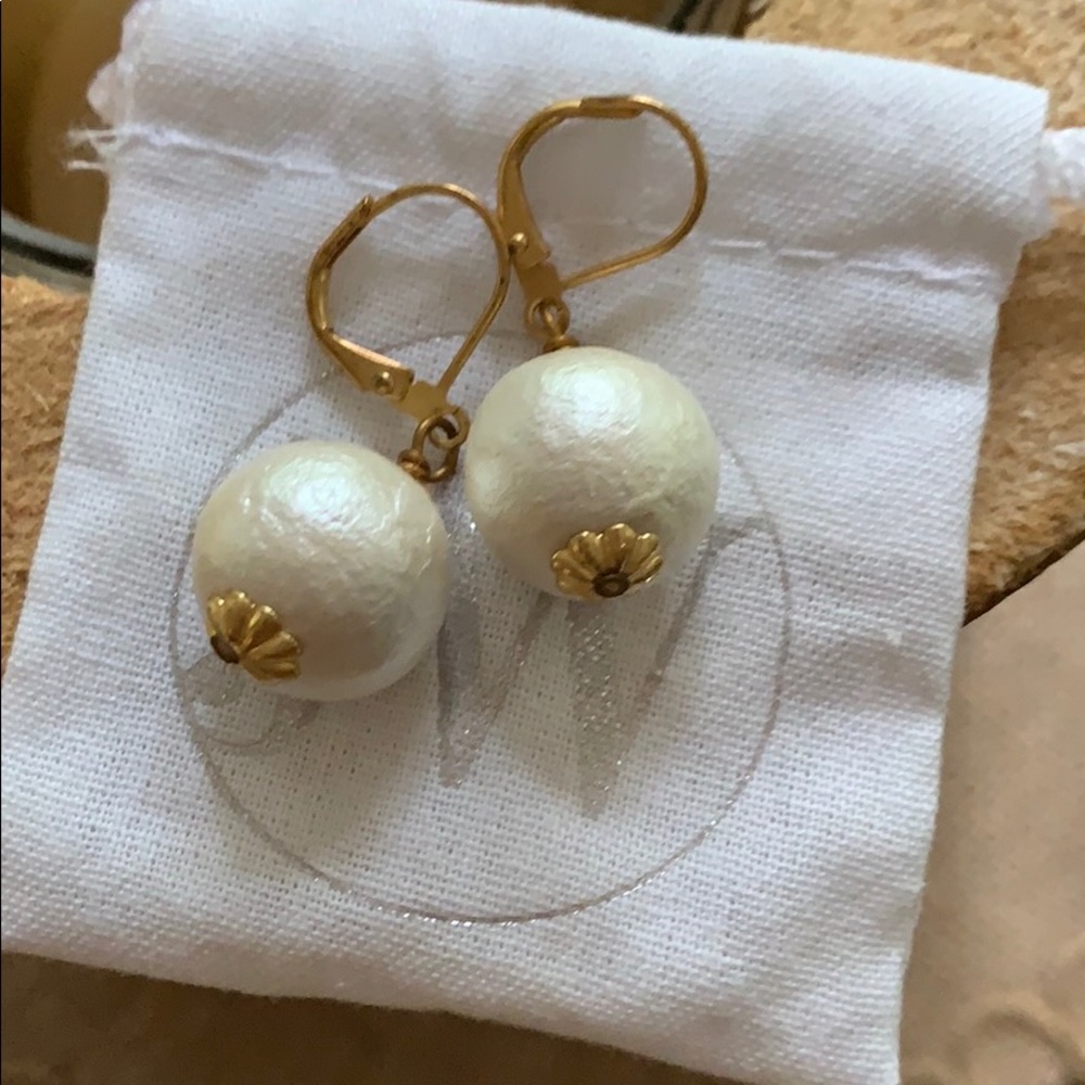 John Wind cotton ball earrings